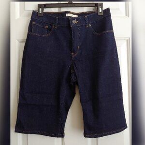 LEVI'S Bermuda Shorts Dark Blue High Rise Jeans 28
